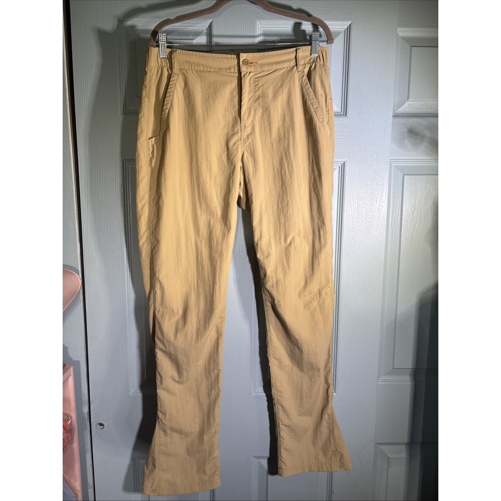 Orvis Hiking Pants Womens 12 Beige Stretch Nylon Travel Lightweight.